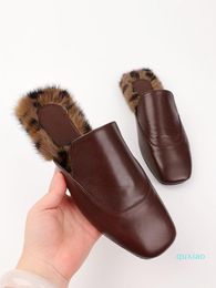 Slippers Fashion Women's Faux Fur Mid-calf Boots Mixed Colour Flat Winter Snow Warm Shoes 10 Colours Bigger Size