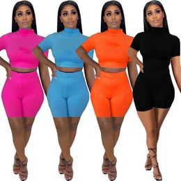 New Summer jogger suits women plus size 2XL outfits short sleeve tracksuits pullover white Tee top+shorts two piece set black sportswear casual sweatsuits 5411