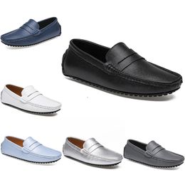 2021 leather doudou men's casual driving shoes soft sole fashion black navy white blue silver yellow grey footwear all-match lazy cross-border 38-46 sixty five