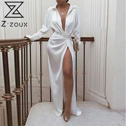 Women Dress V-neck Long Sleeve Split Sexy Dresses Black White Red Plus SIze Vintage Summer 210524