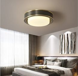 Simple post-modern retro copper Lights ceiling lamp round bedroom room balcony aisle porch