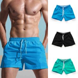 Men Summer Pure Color Beach Short Pants Swimwear Surfing Work Casual Short Sport Trouser Male Three-quarter Pants Swim Shorts#02 X0316