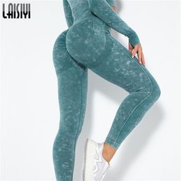 LAISIYI Leggings Women Gym Seamless Pants Sports Stretchy High Waist Athletic Exercise Fitness Activewear Leggins 211204