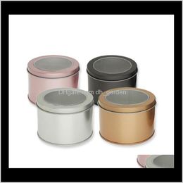 Boxes Bins Housekeeping Organization Home Garden Drop Delivery 2021 Round Tin With Clear Window Metal Packaging Gift Box Wholesale Storage Ca