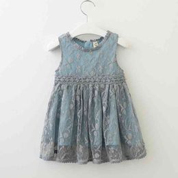 Baby Girls Dress Summer Brand Clothes Lace And Ball Design Kids Princess Party For 3-7 Years 210429