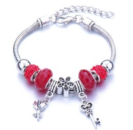 Dropshipping Charm Bracelet & Bangles 6-color butterfly beads Brand Bracelets For Women Fashion Jewellery Girl Friendship Gift GC534