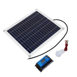 Monocrystalline Solar Panel Powered Kit 2Pcs 5W Bulb With 10A Controller