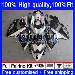 Injection Mould Fairings For SUZUKI GSXR600 GSXR-750 750CC K8 GSXR750 08-10 22No.21 GSXR 600 750 CC 600CC GSX-R600 08 09 10 GSXR-600 White black 2008 2009 2010 OEM Bodys