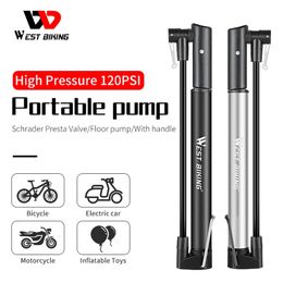 WEST BIKING Bike Pump Bicycle Tire Portable Inflator Air 120PSI Mountain Road Accessories for Cycling MTB 220225