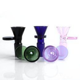 DHL!!! Beracky 14mm 18mm Male Glass Funnel Smoking Bowls Colored Heady Bong Bowl For Water Pipes Dab Oil Rigs Bongs