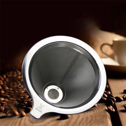 Coffee Dripper Funnel Reusable Stainless Steel Filter Holder v60 Double Layer Pot Metal 210423