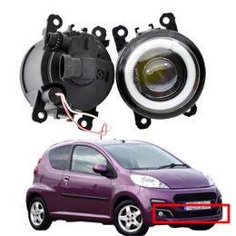 2 Pieces LED DRL high quality Fog-Lights Angel Eye 12v H11 with Fog light for Peugeot 107 Hatchback 2005