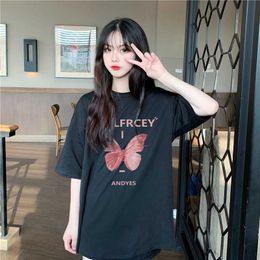 2021 Mid-sleeve Spring and Summer New Products Round Neck Ladies Foreign Style Blouse Women Loose Simple Fashion Clothes Y0621