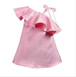 ins fashion kids girls ruffles collar dress children European and American stylish vestido clothing baby 210529