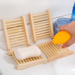 Natural Wooden Soap Dish Wooden Soap Tray Holder Creative Storage Soap Rack Plate Box Container For Bath Shower Bathroom Supplies DH5780