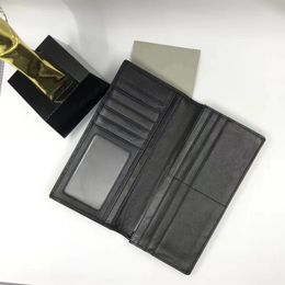 Guangzhou FActory supply Genuine leather men's Wallet black long Wallets Luxury Designer Famous brand bag card Holder