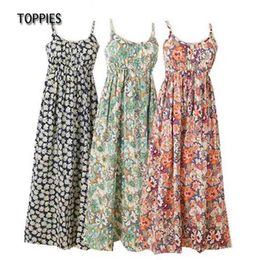 Summer Women Sleeveless Spaghetti Strap Long Dress Mori Girls Beach Floral Retro vestidos longos de verao 210421