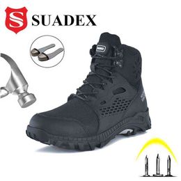 Shoadex Safety Shoes Men Steel Toe Cap Calzado Anti-Punchure Work Boots Indestructible Zapatillas de deporte ligero masculino 211216