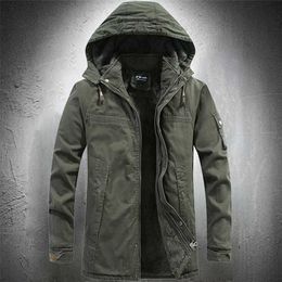 Army Green Military Jacket Outdoor Parka Coat Tactical Cotton Coat Winter Jacket Men Fashion Coat Clothing High Quality Thicken 211014