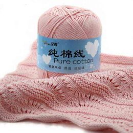 1PC Handmade pure cotton thread baby thread children baby thread crochet lace cotton Woollen yarn protein fleece 50g Y211129