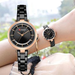 Curren Classic Simple Women's Wristwatches Quartz Stainless Steel Watches Female Small and Elegant Ladies Clock Q0524