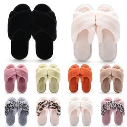 Discount Classic Winter Indoor Slippers for Women Snow Fur Slides House Outdoor Girls Ladies Furry Slipper Flat Platforms Soft Comfortable Shoes Sneakers 36-41