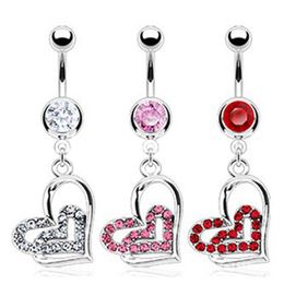 YYJFF D0679 Hear Mix Colour Belly Navel Button Ring