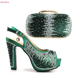 Dress Shoes Doershow GreenShoes And Bag Sets For Lady Italian With Matching Bags Women African Set Party JJC1-12