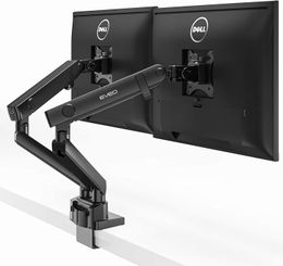 Dual Monitor Mount - Adjustable (90 Degrees) Desk Double Arm Monitor Stand - Fit 17 Inch to 32 Inch Computer Screens