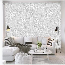 Modern and simple classic wallpaper 3D three-dimensional flower European background wall decoration painting