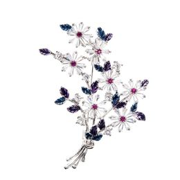 Pins, Brooches Crystal Cubic Zirconia Flower Brooch Broach Pin Pendant Women Jewelry Accessories A01919