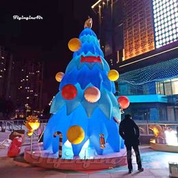Outdoor Winter Decorations 7m Height Lighting Inflatable Christmas Tree With Ornaments For Shopping Center And Park Event