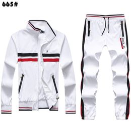 Fashion Spring Autumn Men Tracksuits Polo Sweatshirts Horse Embroidery Jogger Sporting Suit Mens Sportswear Set Plus Size M-2xl