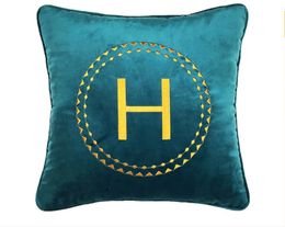 Luxury designer pillow case cushion cover top quality velvet embroidery letterl pattern 45*45cm for home Decorative pillowcase Christmas warm gifts 2022 new arrive