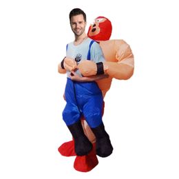 Mascot CostumesAdult Man Wrestling Fighter Inflatable Costumes Halloween Costume Funny Party Role Play Disfraces for Woman UnisexMascot dol