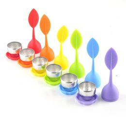silicone tea infuser Leaf Silicone Infuser with Food Grade make tea bag filter creative Stainless Steel Tea Strainers DHL Free