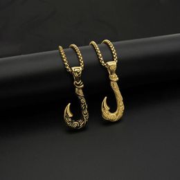 Gold Fish Hook Pendant Online Shopping 