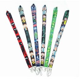 Anime Cartoon Fashion Trend Neckband Strap Lanyard Key ID Card Fitness Phone with USB Badge Clip DIY Sling Material