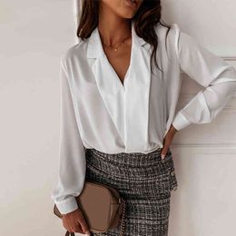 Elegant ladies office blouse shirt large size women long sleeve spring white casual tops and bolouse plus size balck blusa XXXL 210415