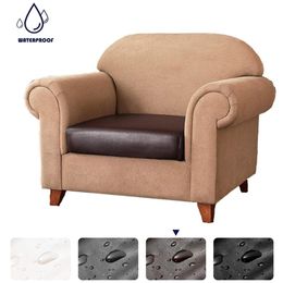 1/2/3/4 Seater PU Leather Sofa Seat Cushion Cover Waterproof Removable Washable Slipcover Pet Furniture Protector Couch Covers 211116