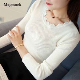 Autumn Winter Women Pullover Solid Sweaters Womens Knitted Slim Long Sleeve Butterfly Neck Female 7167 50 210518