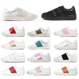 Moda Lüks Elbise Ayakkabı Erkekler Kadınlar Için Hakiki Deri Siyah Şerit Koyu Mavi Tasarımcılar Eğitmenler Rivet Lady Spikes Platformu Sneakers