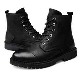 Winter Mens Boots Thick Plush Warm Snow Genuine Leather Zipper Men Ankle Boot Waterproof Men's Sneakers Plus size luxurys Shoes