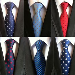 Fashion Dot Ties for Men Silk Necktie 8cm Slim Paisley Neck Tie Plaid Neck Ties Men's Neckties Wedding Accessories A050