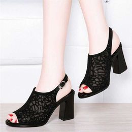 Women Shoes Sexy High Heel Elegant Party Shoes Solid Ankle Strap Women's Belt Buckle Sandals Rhinestone Sexy Ladies Shoes X0526