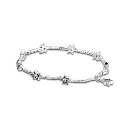 Clear CZ Celestial Stars Bracelet Silver 925 Winter Shine Women Christmas Gifts Charm Chain Bracelets Jewellery