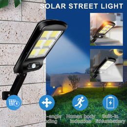 2022 industriestraßenlaterne Solarlampen Outdoor Lampe PIR Sensor Menschliche Induktion LED Straßenleuchte Wasserdichte Wand Cob Industrial Garden Square Highway