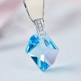 Klassische kosmische Anhänger-Halskette, Kristalle von Swarovski, Damen-Silberfarben-Schmuck, Maxi-Colliers-Liebhaber, Valentinstagsgeschenk