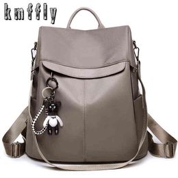 LANYIBAIGE Backpack Women 2021 New Woman Backpack Anti Theft Design Oxford Backpacks School Bags For Teenage Girls Khaki Color Y1105