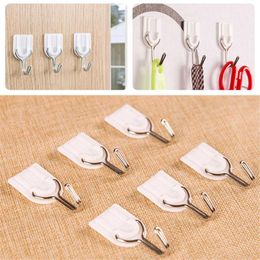 Hooks & Rails 6 Units/package U-white Strong Wall Door Adhesive Holder Sticky Home Storage Rack For Key Clothes